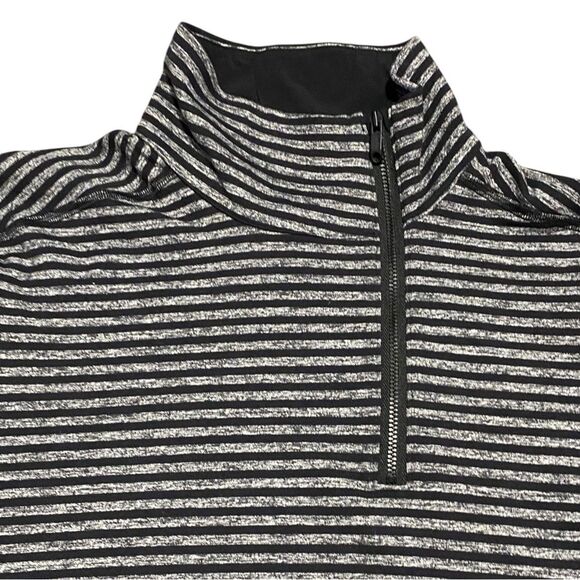 Lululemon Men’s Studio 1/2 Zip Classic Stripe Heathered Black Pullover Small - Picture 12 of 16